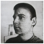 'Autoportrait', 70 x 50 cm, etcher on paper